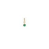 14k emerald charm pendant with spring ring