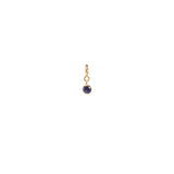 14k blue sapphire charm pendant with spring ring