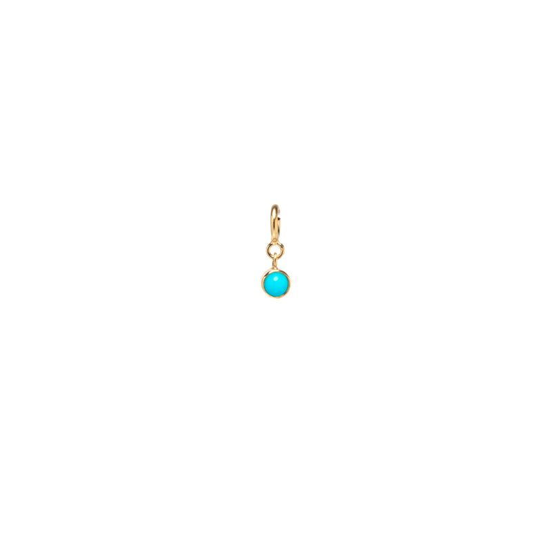 14k turquoise charm pendant with spring ring