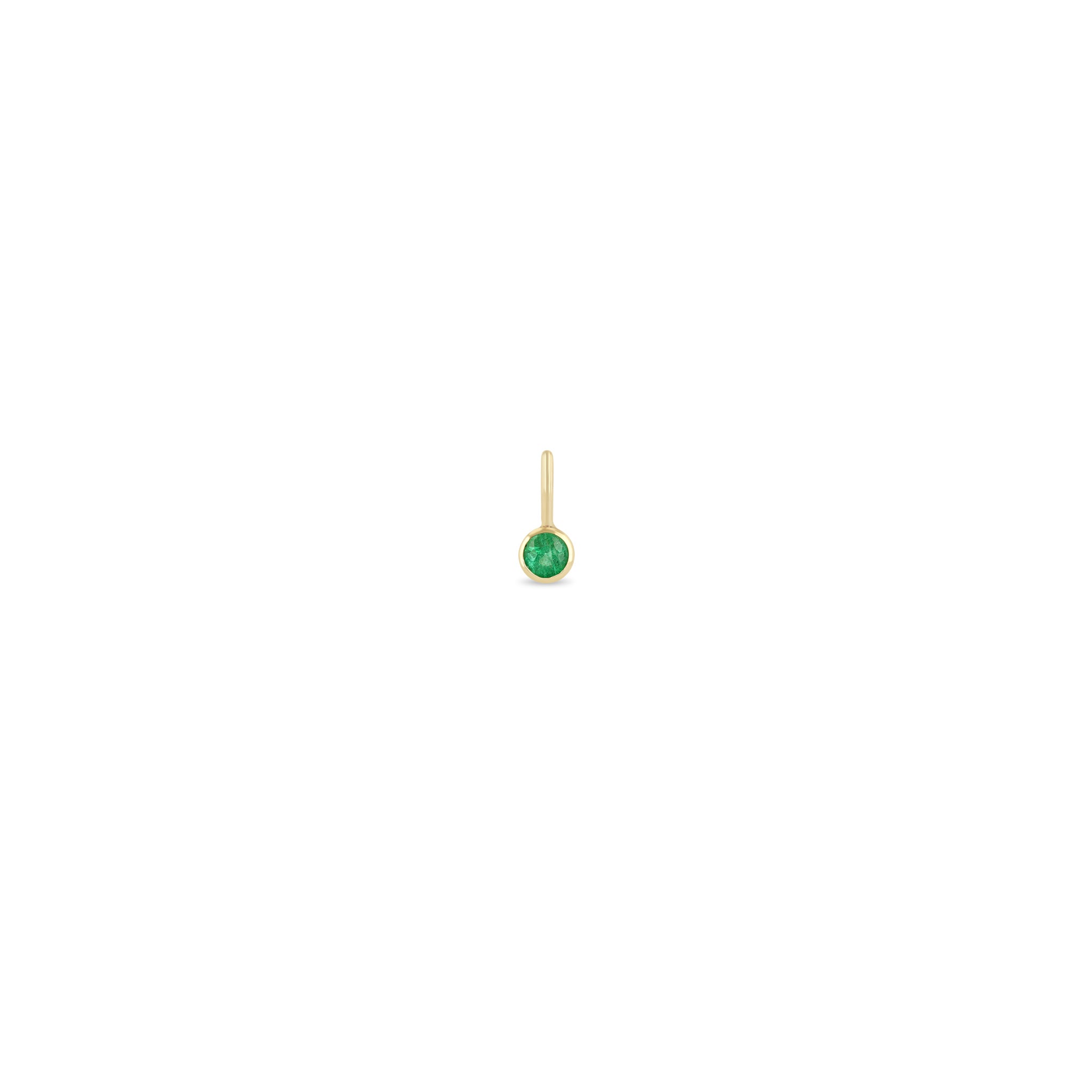 Zoe Chicco 14k Yellow Gold Emerald Charm Pendant | May Birthstone