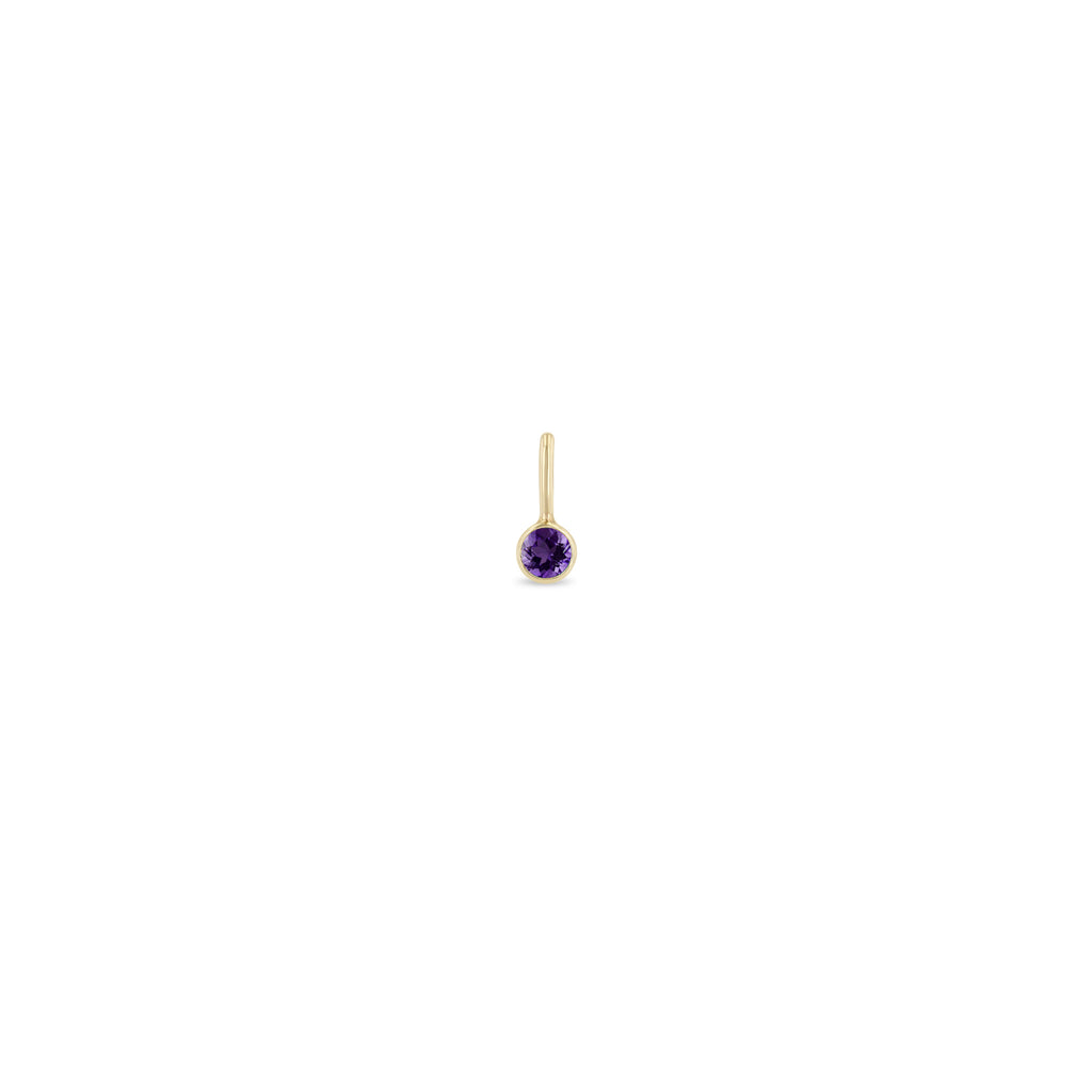 Zoë Chicco 14k Gold Amethyst Charm Pendant _February Birthstone