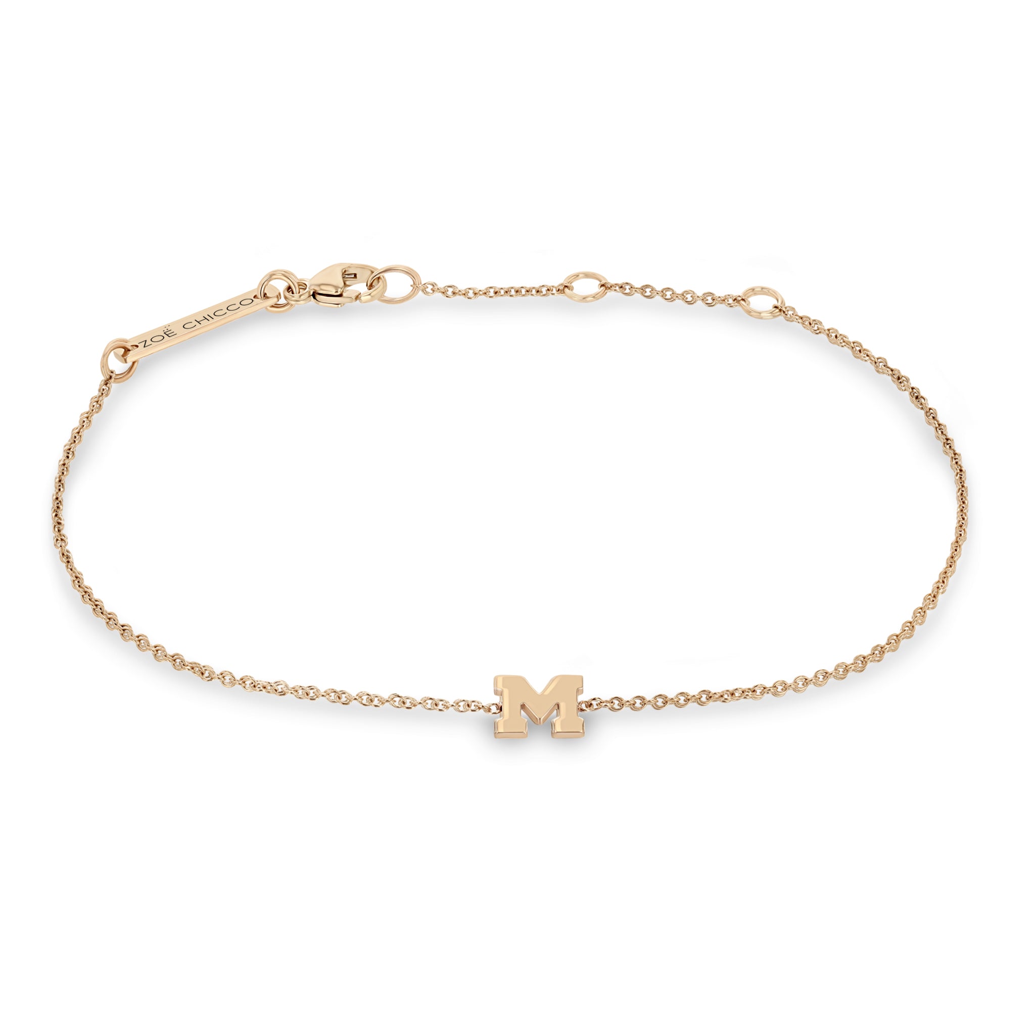 Zoë Chicco 14kt Gold Initial Letter Bracelet