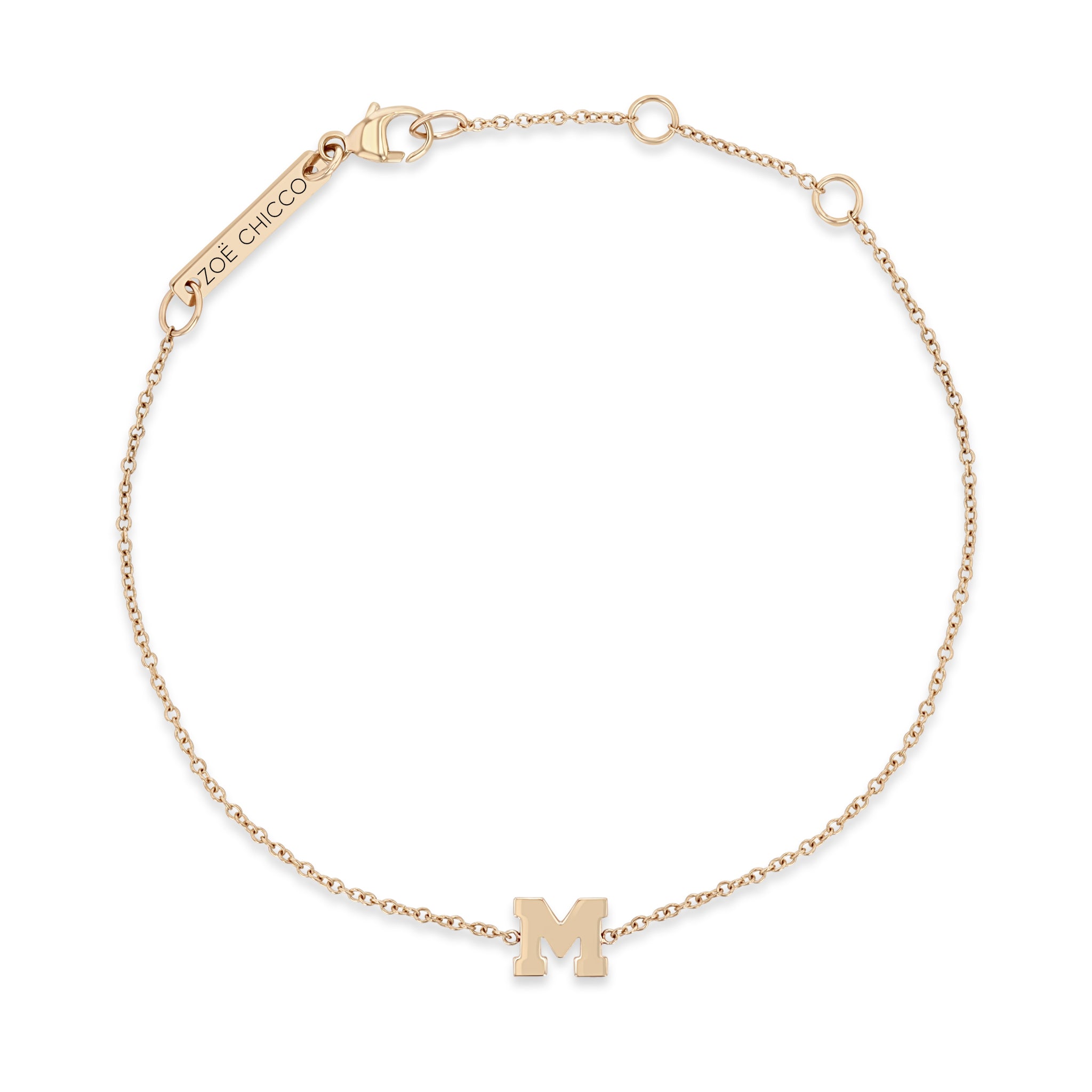 Zoë Chicco 14kt Gold Initial Letter Bracelet
