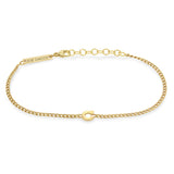 Zoë Chicco 14k Gold Initial Letter C XS Curb Chain Bracelet