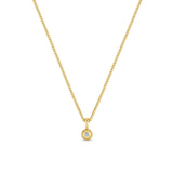 Zoë Chicco 14k Gold Fluted Bezel Diamond Pendant Necklace