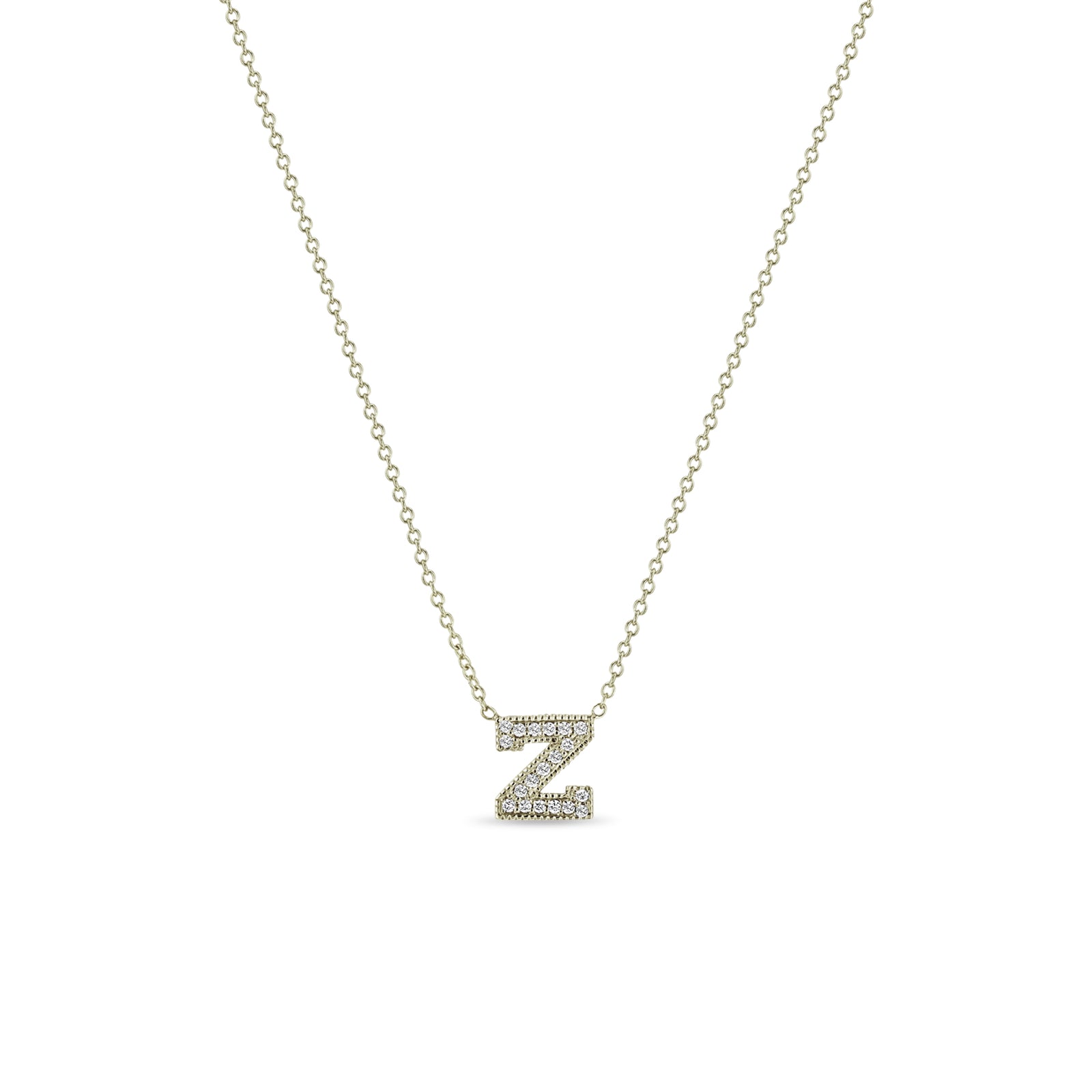Zoë Chicco 14k Gold Large Pavé Diamond Initial Letter Necklace