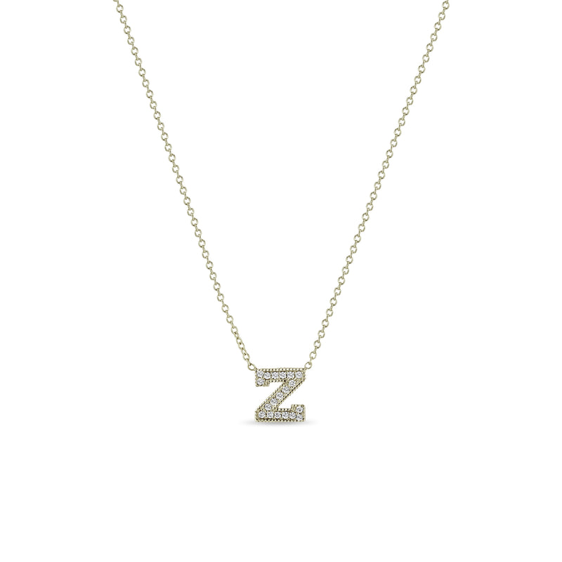 Zoë Chicco 14kt Gold Large Pavé Diamond Initial Letter Necklace