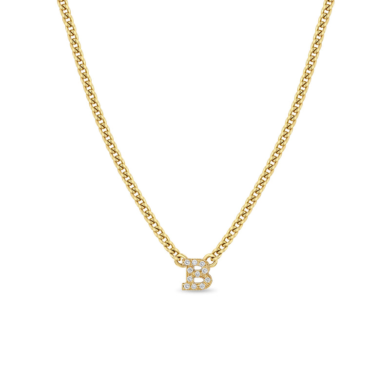Diamond Initial Necklace - white silver – Maya J
