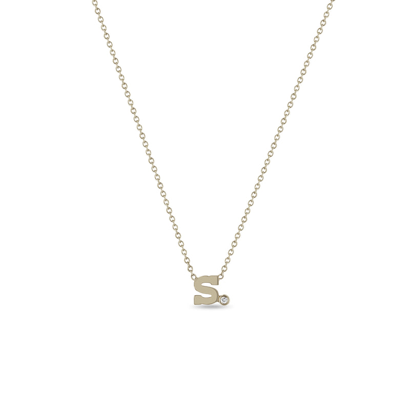 Zoë Chicco 14kt Gold Initial Letter & Diamond Necklace