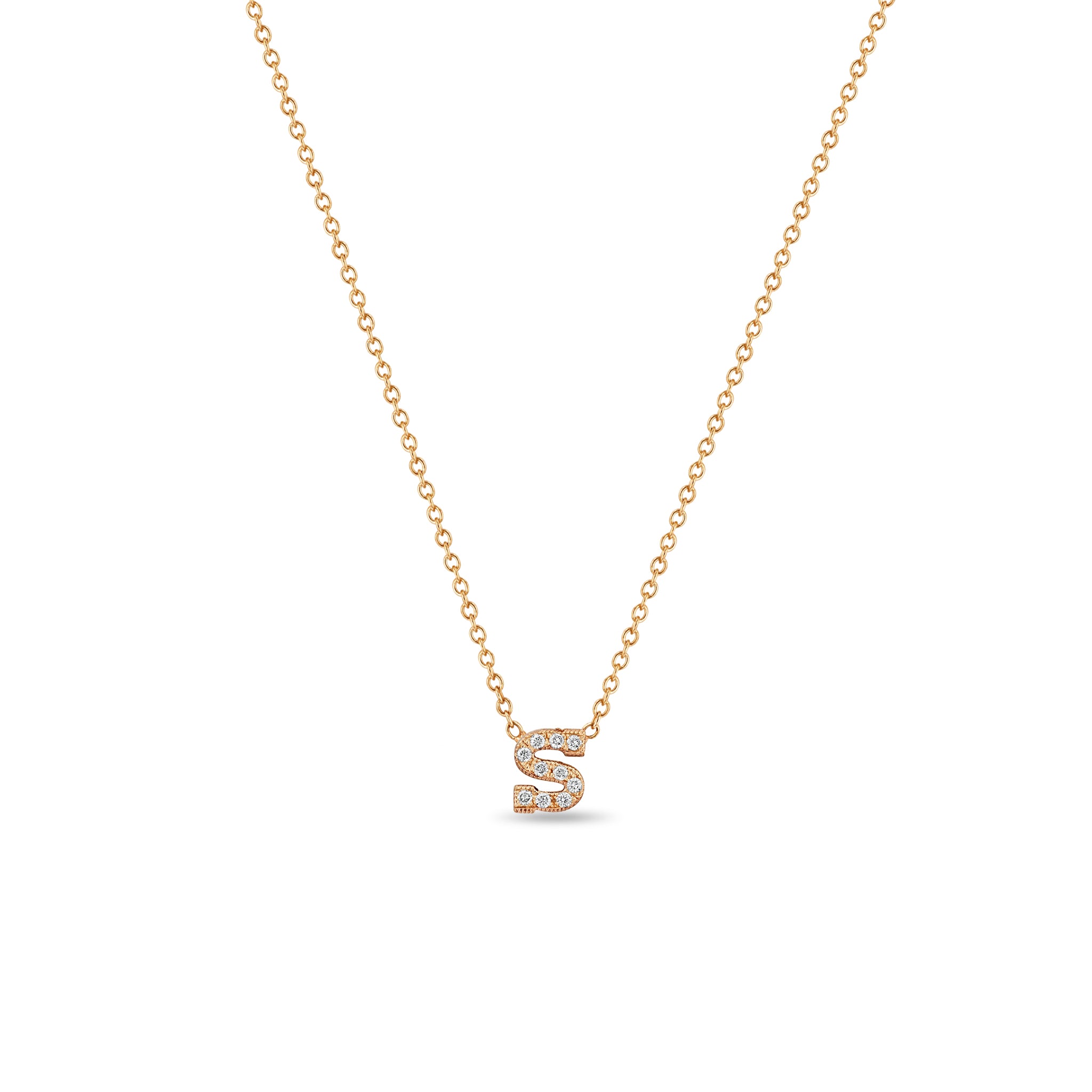 Zoe Chicco 14kt Gold Pave Diamond Initial Letter Pendant Necklace – ZOË ...