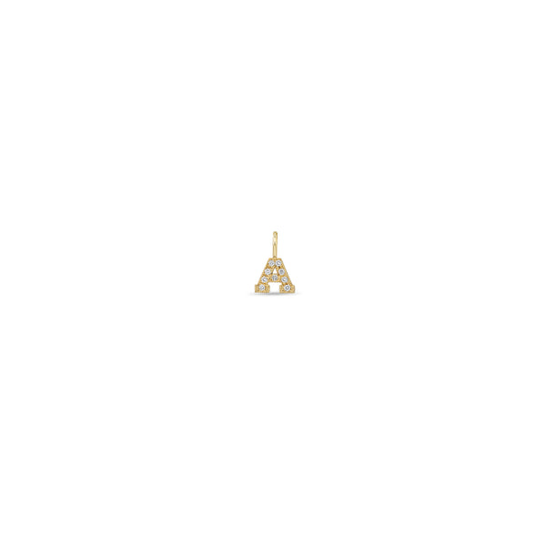 Zoë Chicco 14kt Gold Single Pavé Diamond Initial Letter Charm Pendant