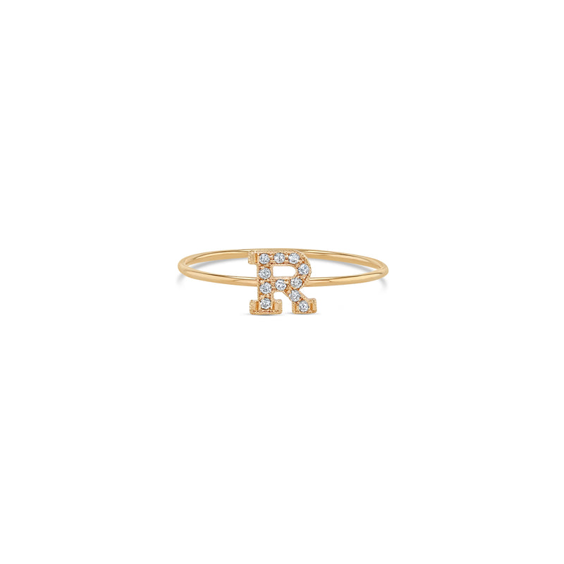 Letter R Gold Ring: RYZINTGK01-25295-074 - Altınbaş
