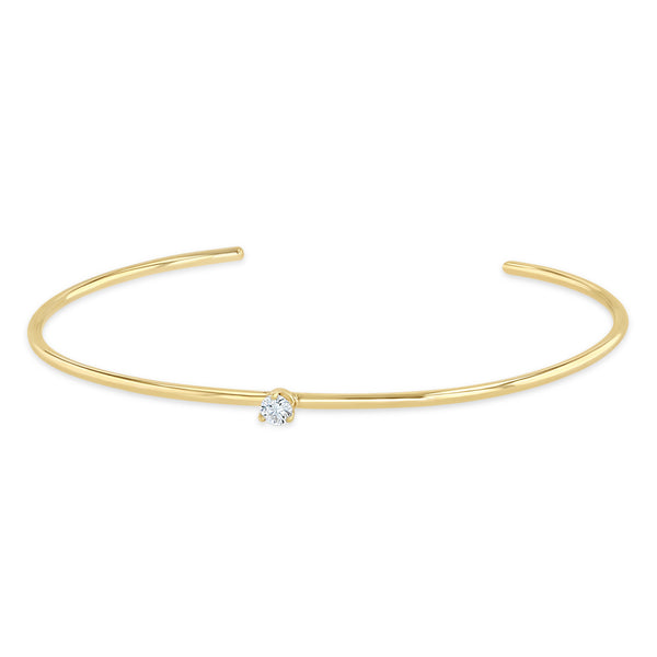 Zoë Chicco 14k Gold Single Prong Diamond Cuff Bracelet