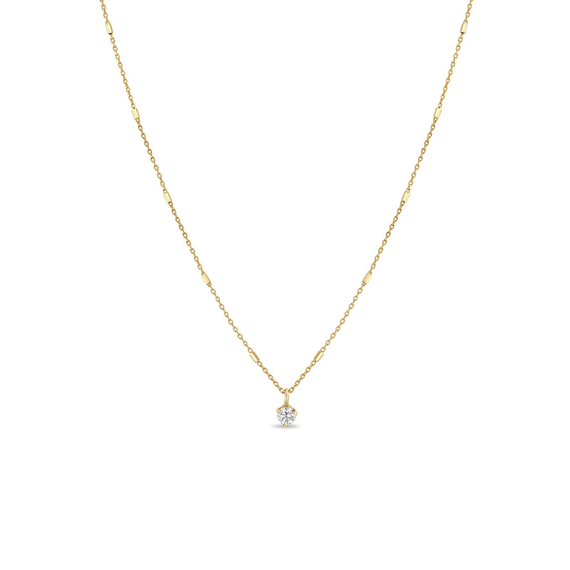 Zoë Chicco 14k Gold Diamond Pendant Bar & Cable Chain Necklace