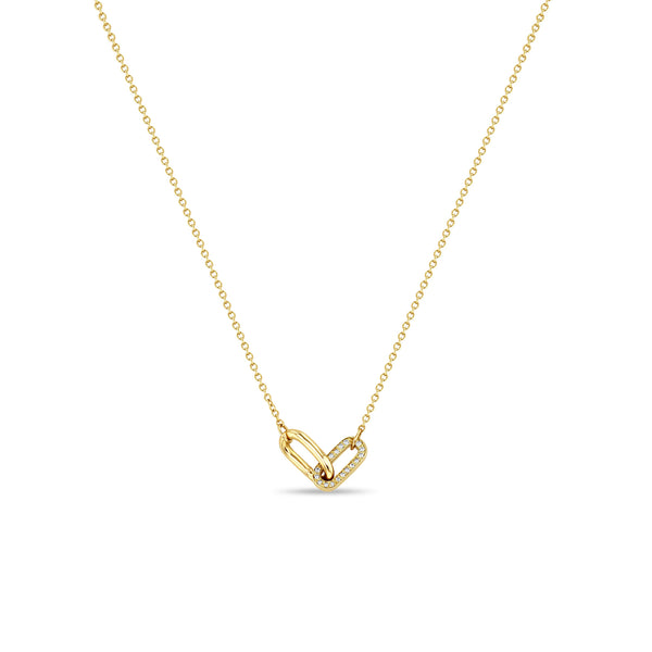 Zoë Chicco 14k Gold & Pavé Diamond Double Link Necklace – ZOË CHICCO