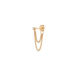 Zoë Chicco 14k Gold Prong Diamond Double Chain Huggie Earring
