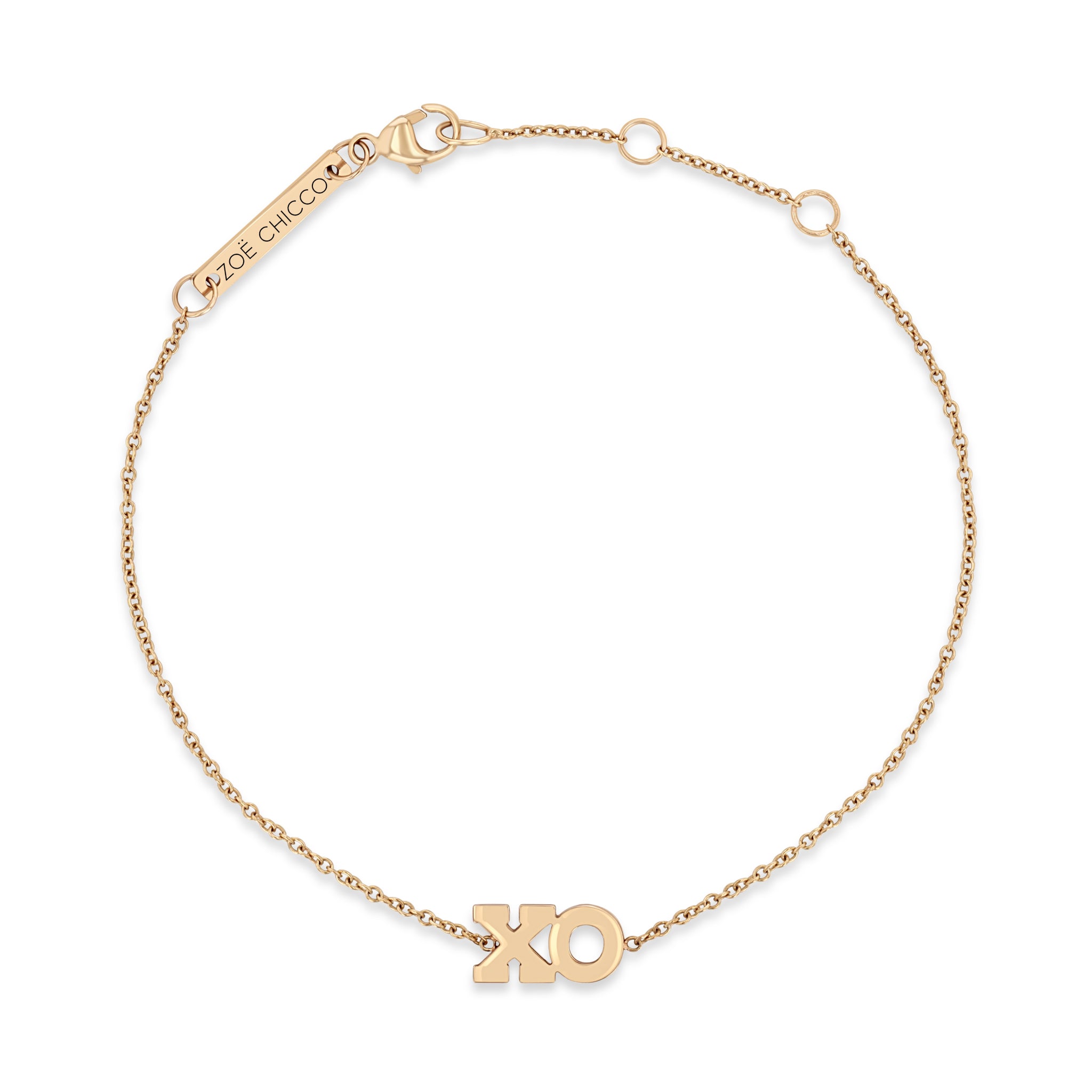 Zoë Chicco 14kt Gold 2 Initial Letter Bracelet