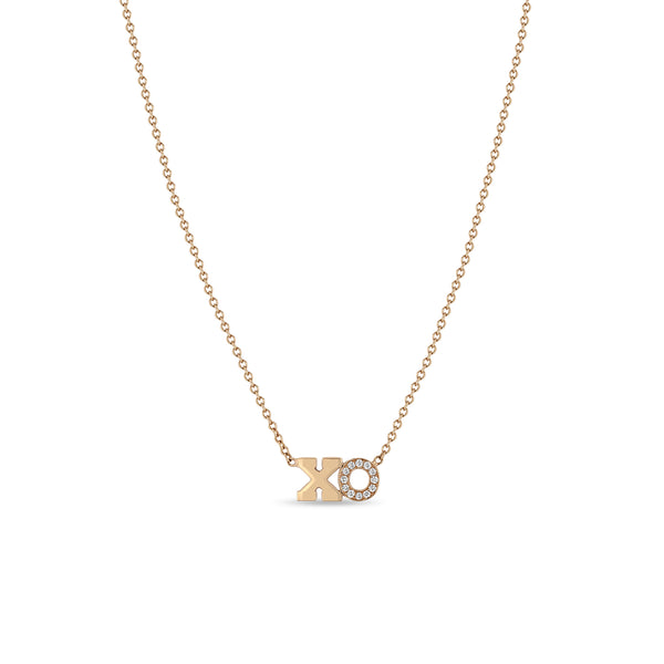 Zoë Chicco 14kt Gold XO Pavé Diamond Necklace