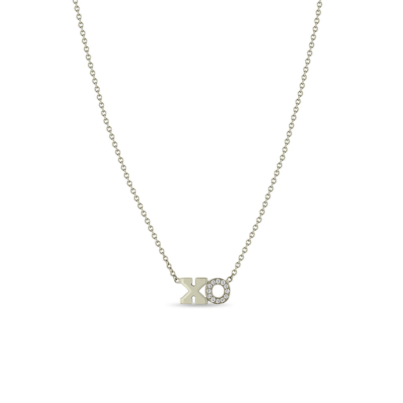 Zoë Chicco 14kt Gold 2 Initial Letter Pavé Diamond Necklace