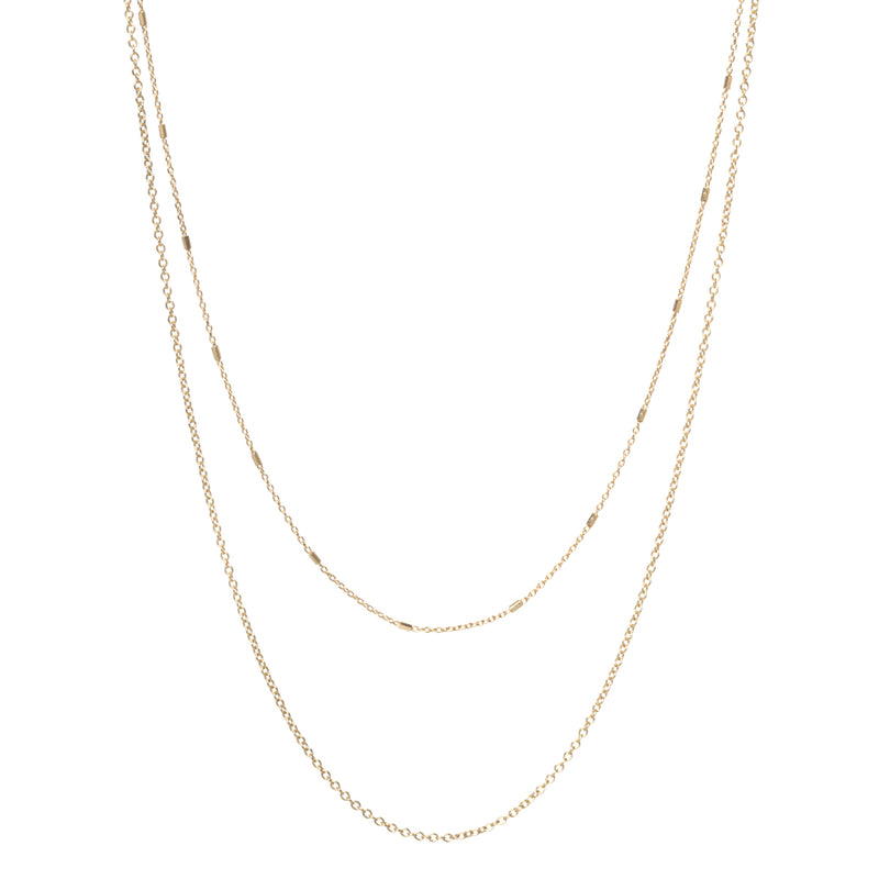 Zoe Chicco 14kt Gold Double Tiny Bar and Cable & Cable Chain Necklace