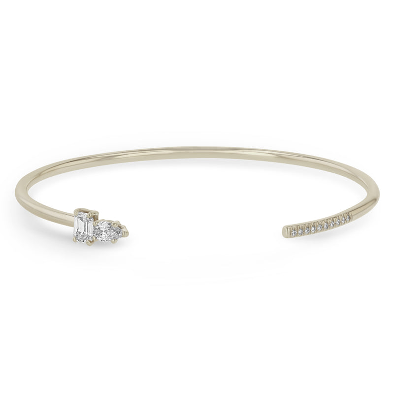 Zoë Chicco 14k Gold Mixed Cut & Pavé Diamond Cuff Bracelet