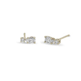 Zoë Chicco 14k Gold Prong Pear & Round Diamond Stud Earrings