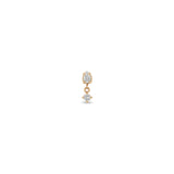 Single Zoë Chicco 14k Gold Prong Pear & Round Diamond Drop Earring