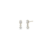 Zoë Chicco 14k Gold Prong Pear & Round Diamond Drop Earrings