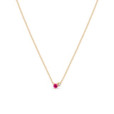 14k Prong Diamond & Pink Sapphire Necklace