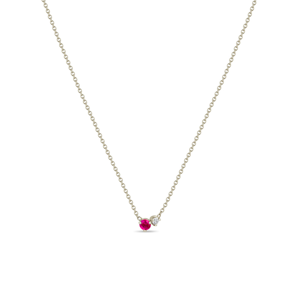 14K W/G Ruby & Dia Necklace, R: 1.13 ct, D: 0.35ct - Snow's Jewelers Miami  Lakes
