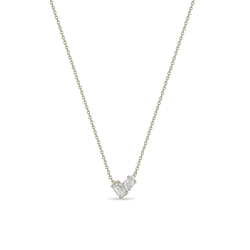 Zoë Chicco 14k Gold Mixed Pear & Emerald Cut Diamonds Necklace