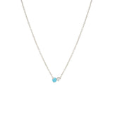 14k Prong Diamond & Turquoise Necklace