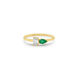 Zoë Chicco 14k Gold Pear Emerald & Emerald Cut Diamond Ring
