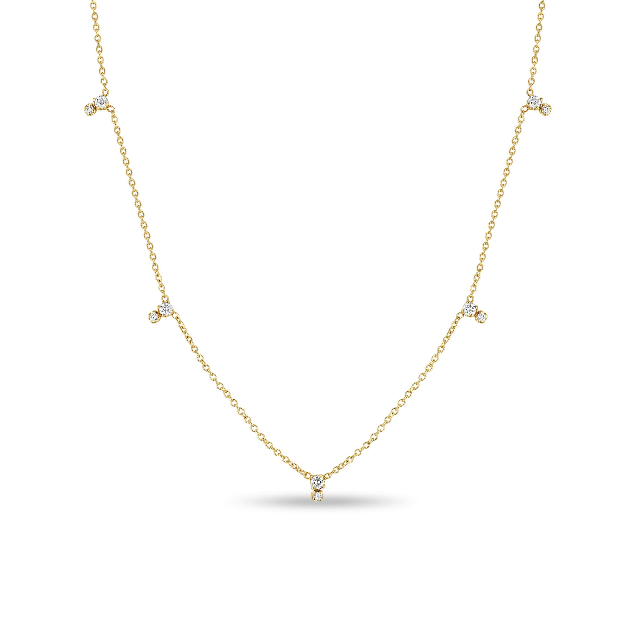 Zoë Chicco 14k Gold Stacked Prong Diamond Station Necklace