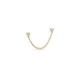 Zoë Chicco 14k Gold Prong Diamond Double Stud Chain Earring