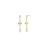 Zoë Chicco 14k Yellow Gold Linked Baguette Diamond Chain Drop Earrings