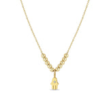 Zoë Chicco 14k Gold Bead & Diamond Hamsa Pendant Necklace
