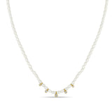 Zoë Chicco 14k Gold 5 Graduated Diamond Bezel Rice Pearl Necklace