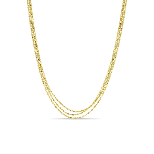 Zoë Chicco 14k Gold Triple Strand Tube Bar Chain Necklace