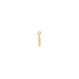 14k 3 vertical white diamond charm pendant with spring ring