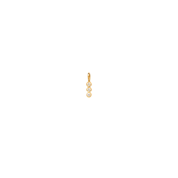 Zoë Chicco 14kt Gold 3 Diamond Vertical Bar Charm Pendant