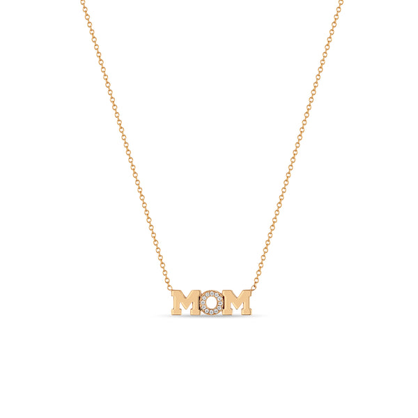 Zoë Chicco 14kt Gold Pavé Diamond MOM Necklace