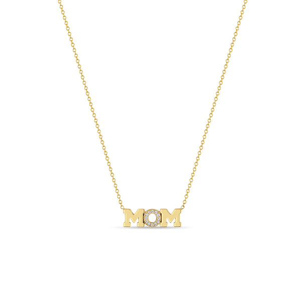 ayanechan！新作♡最高級ソナダイヤモンド　ヘイローネックレス Zoë Chicco 14k Gold Itty Bitty Pave Diamond MAMA Necklace – ZOË CHICCO
