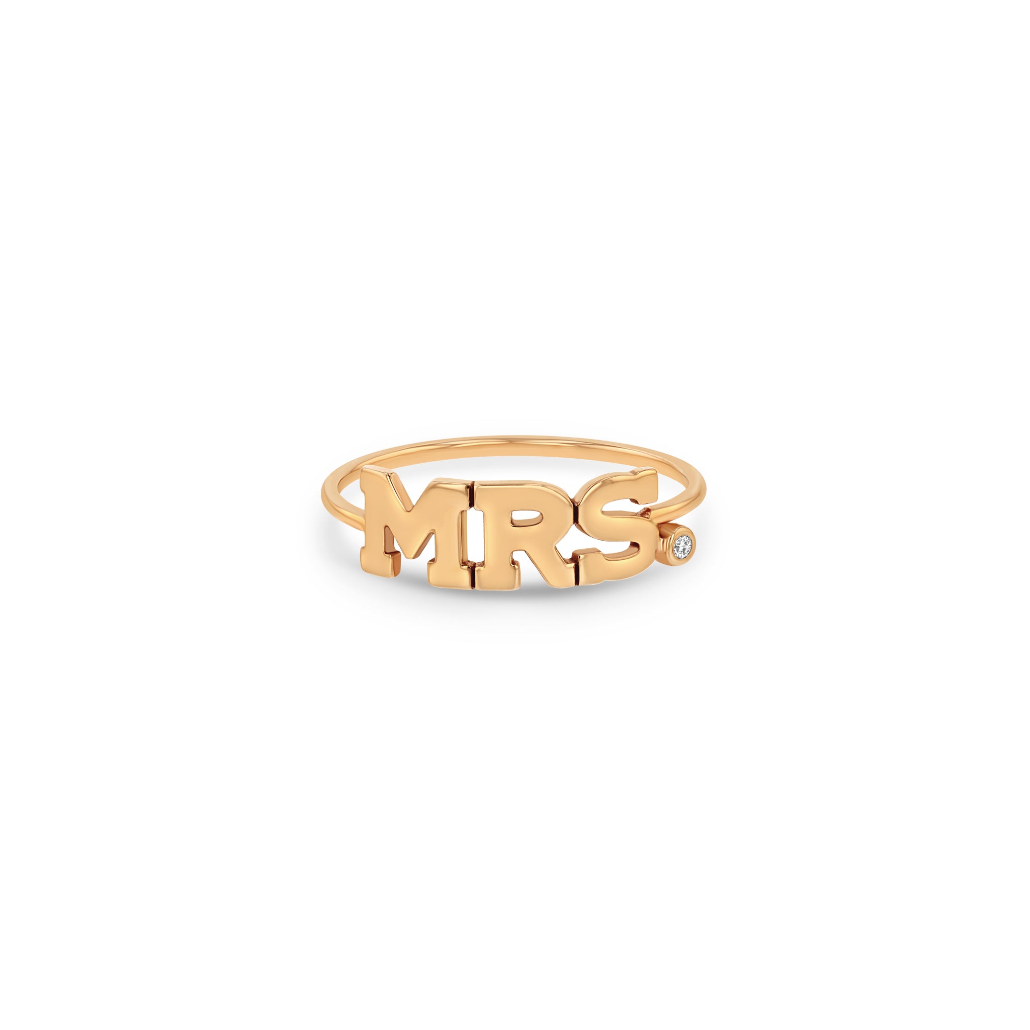 Zoë Chicco 14kt Gold 3 Letter with Diamond Ring
