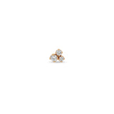 Single Zoë Chicco 14k Gold 3 Mixed Prong Diamond Cluster Stud Earring