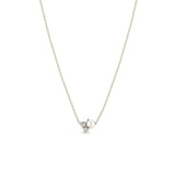 14k Mixed Prong Diamond & Pearl Cluster Necklace