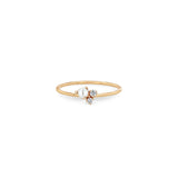 14k Mixed Prong Diamond & Pearl Cluster Ring