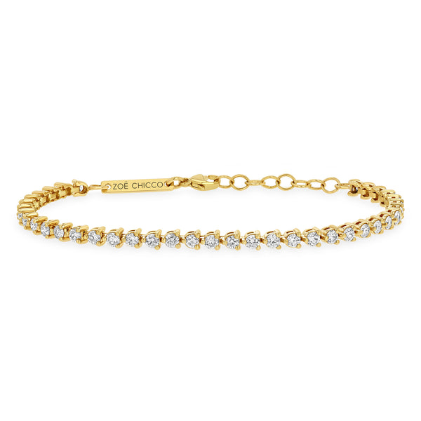 Zoë Chicco 14k Gold 3 Prong Diamond Tennis Bracelet