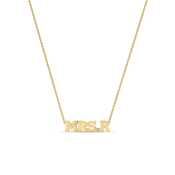 Zoë Chicco 14kt Gold MRS. & Initial Necklace