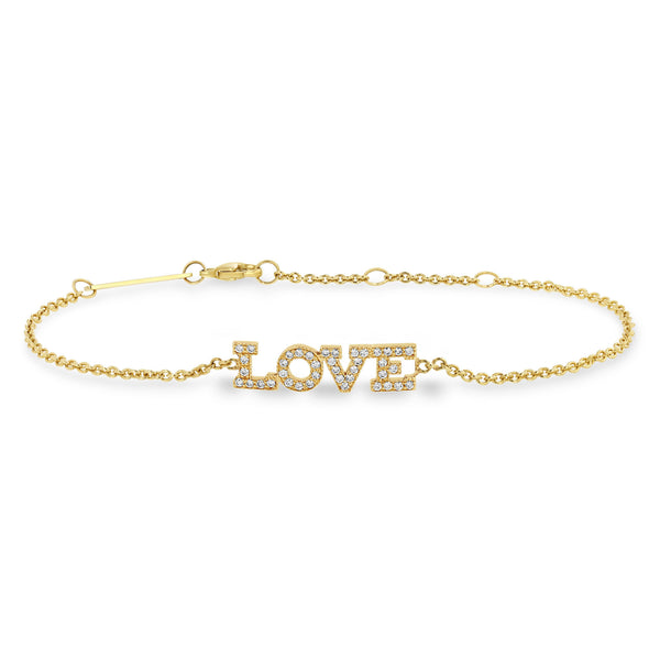 Zoë Chicco 14k Gold Pavé Diamond LOVE Bracelet